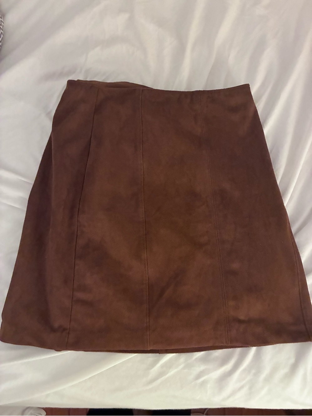Abercrombie & Fitch Brown A-Line Suede-Look Skirt